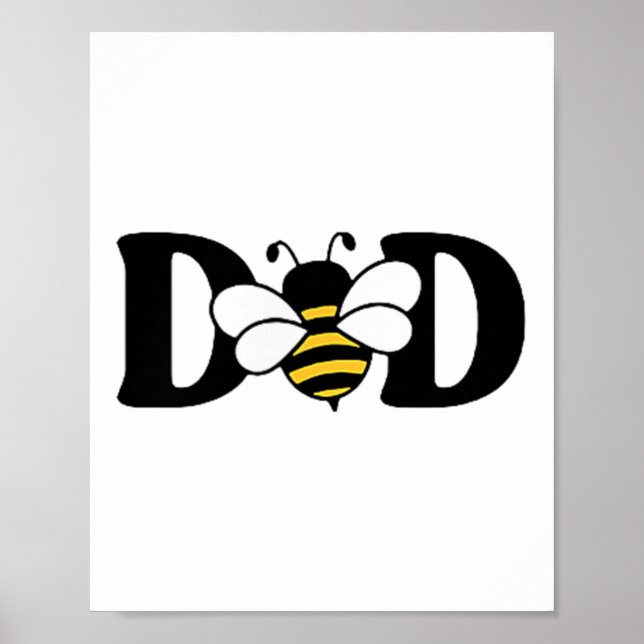 Dad Bee Cute Beekeeping 1st Birthday Matching Fami Poster (Front)