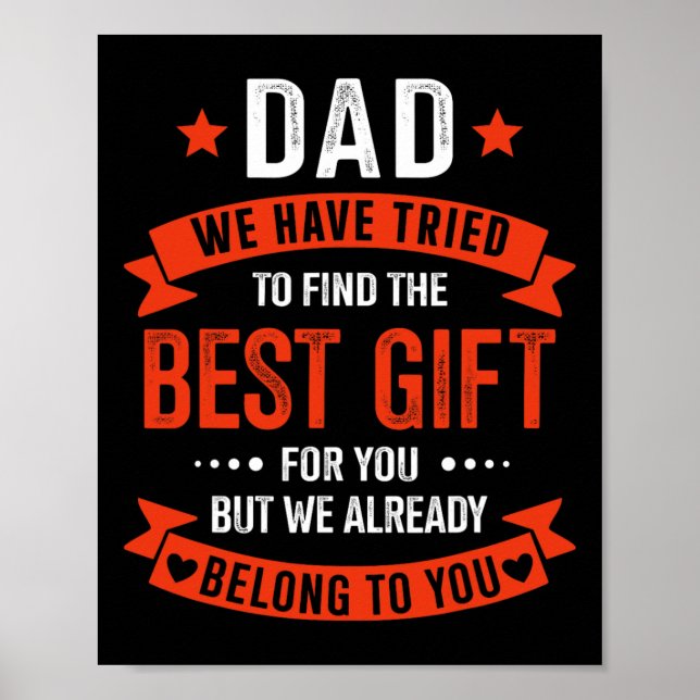 Dad Best Gift From Kids For Fathers Day Christmas  Poster (Front)