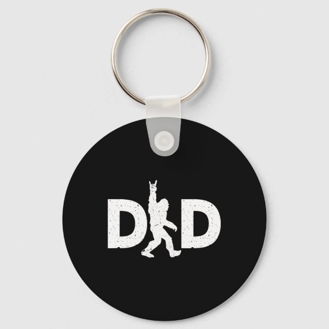 Dad Bigfoot Fathers Day  Keychain (Front)