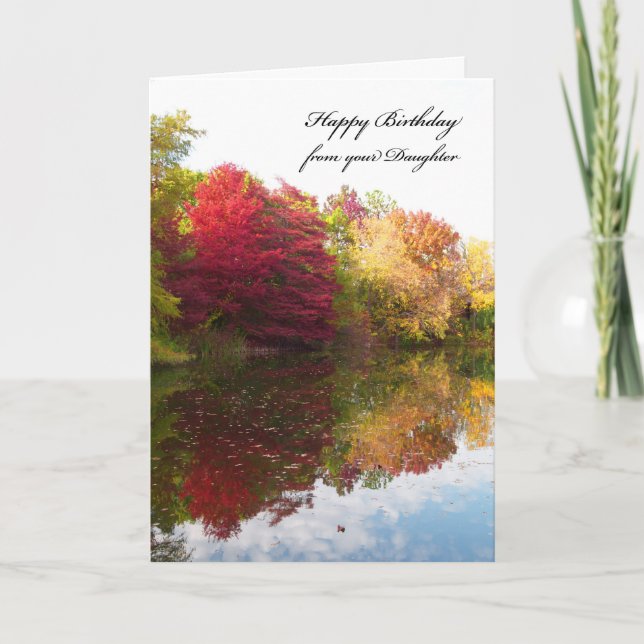 Dad Birthday Card from Daughter -- Autumn Scene (Front)