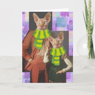 DAD BIRTHDAY CARD SPHINX CAT FUNNY