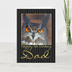 Dad Birthday Card With Eagle Owl
