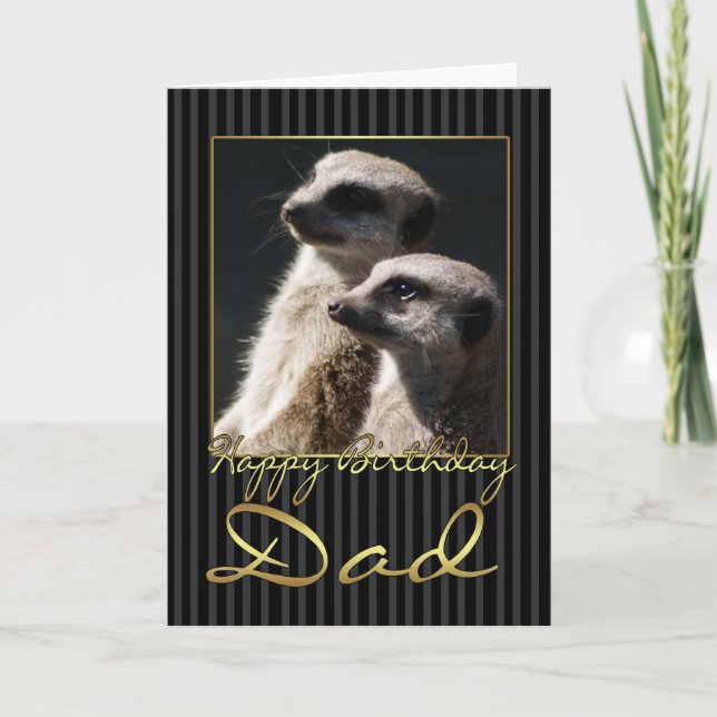 Dad Birthday Card With meerkat (Front)