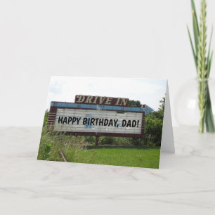 DAD BIRTHDAY CARDS, DRIVE IN MOVIE CARD