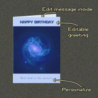 Dad birthday custom text spiral galaxy