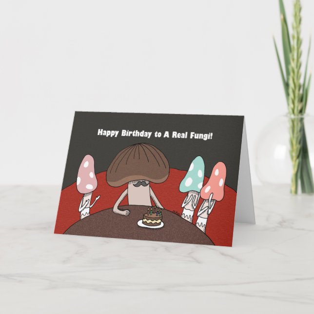 Dad Birthday Funny Dad joke Cute mushrooms Card (Front)