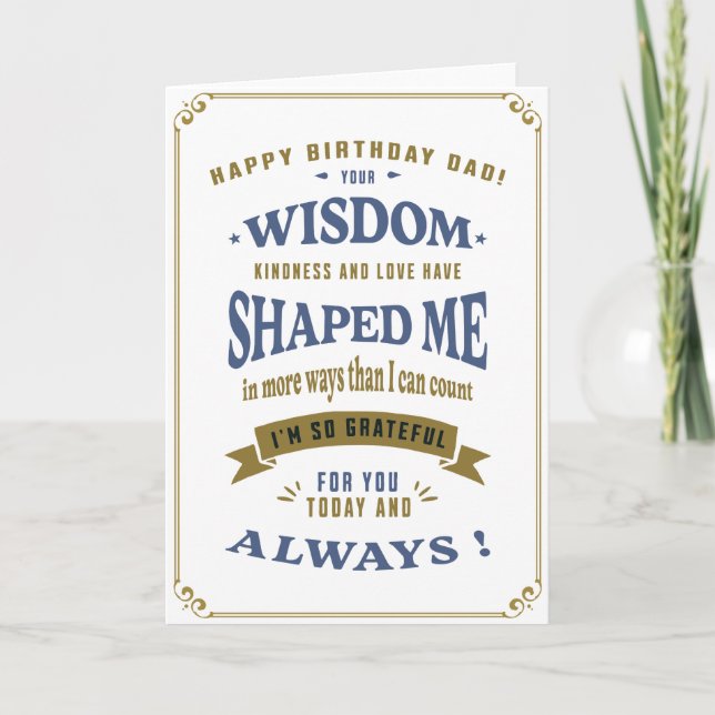 Dad Birthday Heartfelt Card (Front)