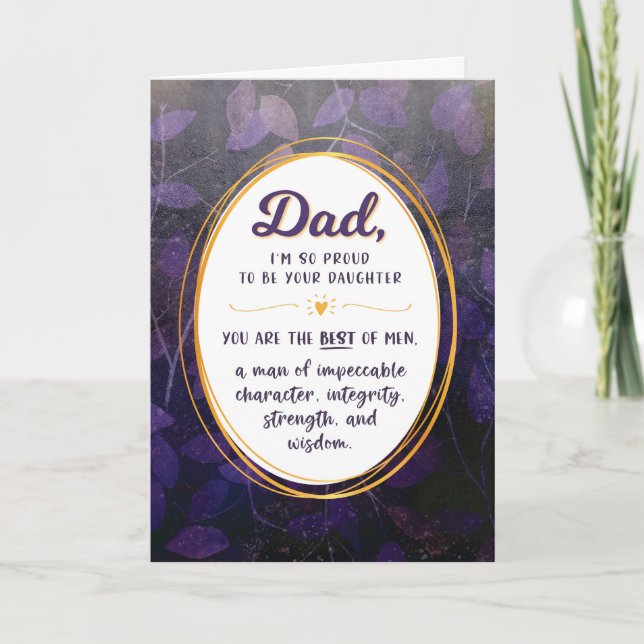 Dad Birthday, I'm Proud to be Your Daughter Card (Front)