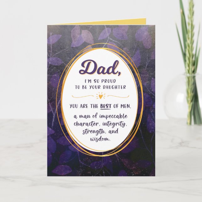Dad Birthday, I'm Proud to be Your Daughter Card (Front)