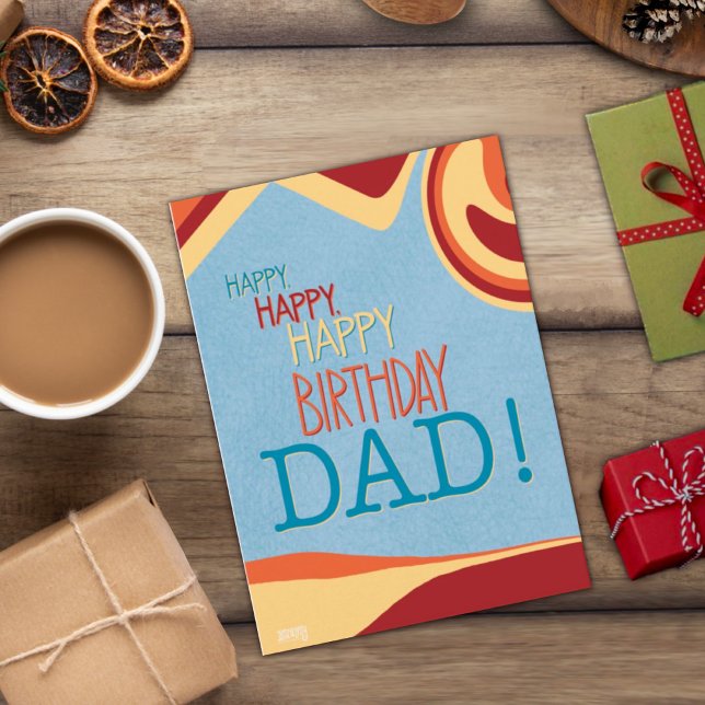 Dad Birthday Modern Trendy Inspirivity Abstract Card (Creator Uploaded)