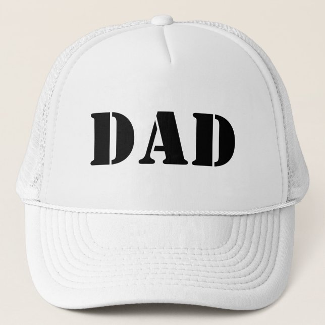 Dad black and white modern typography cool trucker hat (Front)