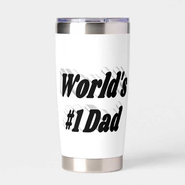Dad black half text  insulated tumbler (Front)