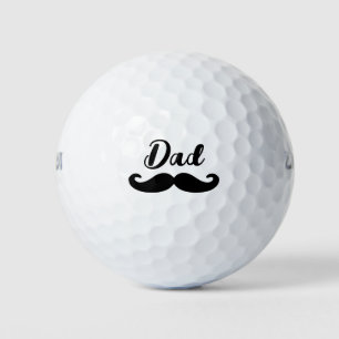 Dad black handlebar moustache golf balls
