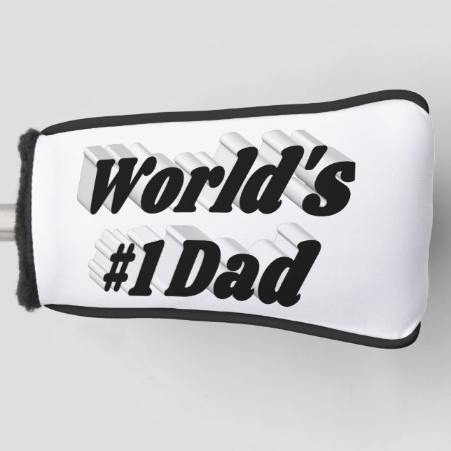 Dad black text  golf head cover (Front)
