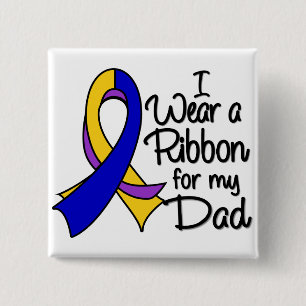 Dad - Bladder Cancer Ribbon 2 Inch Square Button