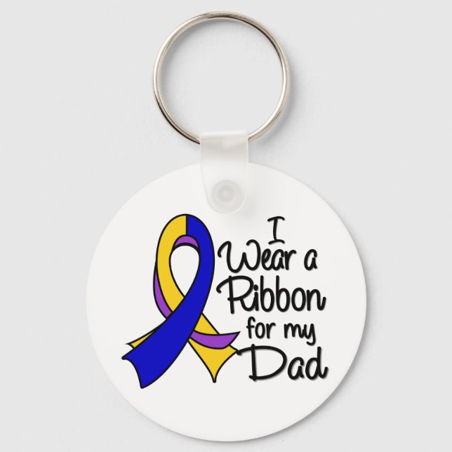 Dad - Bladder Cancer Ribbon Keychain (Front)