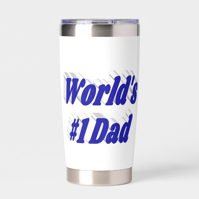 Dad blue half text  insulated tumbler (Front)