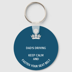 Dad  Blue Keep Calm Father's Day Keychain