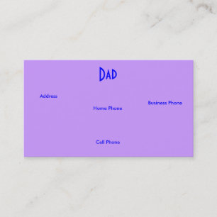 Dad Blue Purple Roses I Profile Card