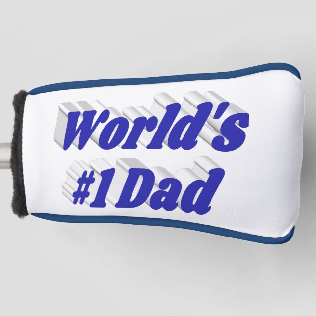 Dad blue text  golf head cover (Front)