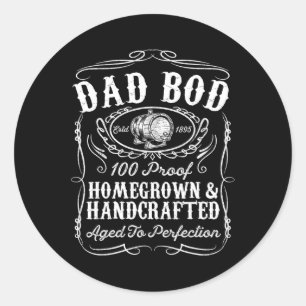 Dad Bod Funny Whiskey Bourbon Lover Fathers Day Gi Classic Round Sticker