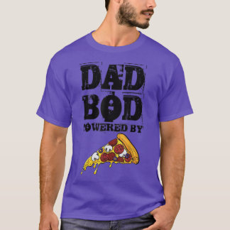 Dad Bod Powered By Pizza Graphic Funny Dad Gifts T-Shirt