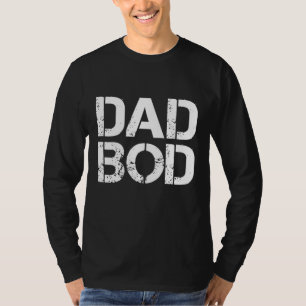 Dad Bod Rough Strong 90s White Stencil Text T-Shirt