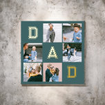 Dad Bold Multi Photo Teal Foil Prints<br><div class="desc">Poster features modern photo college and Mom in foil.</div>