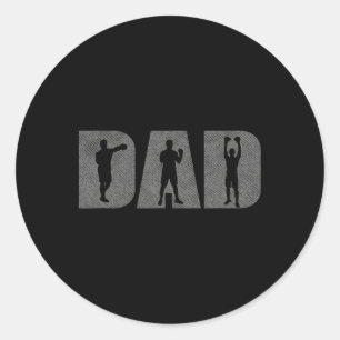 Dad Boxer Fathers Day Boxing Lover Box Gift Traini Classic Round Sticker
