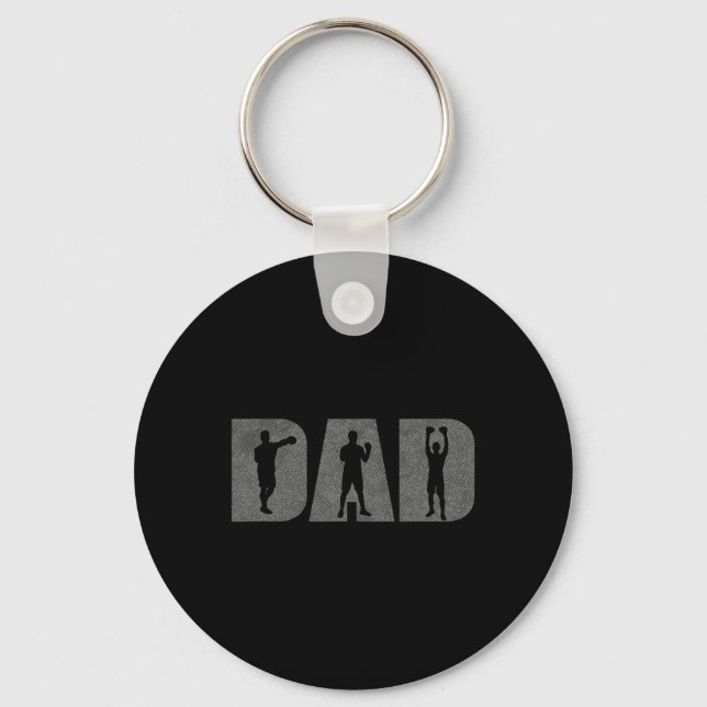 Dad Boxer Fathers Day Boxing Lover Box Gift Traini Keychain (Front)