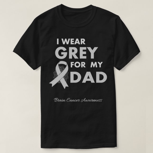 Dad Brain Cancer Awareness Survivor Ribbon Men Wom T-Shirt (Design Front)