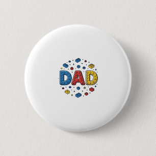 Dad Building Blocks Vintage Vector Design_1 2 Inch Round Button
