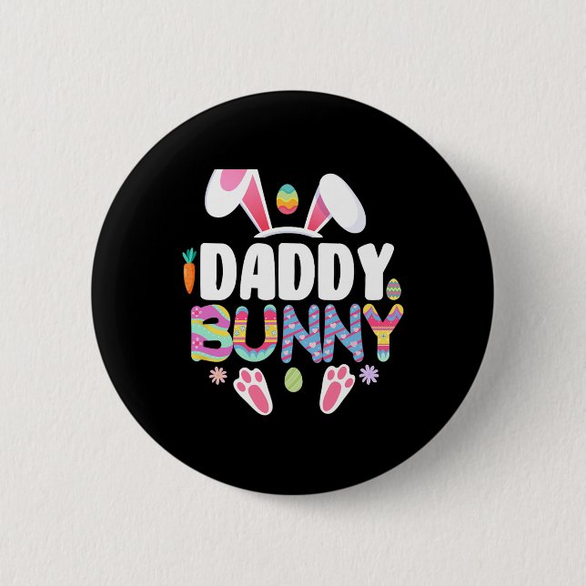 Dad Bunny Family Matching Easter Ears Bunny Father 2 Inch Round Button (Front)