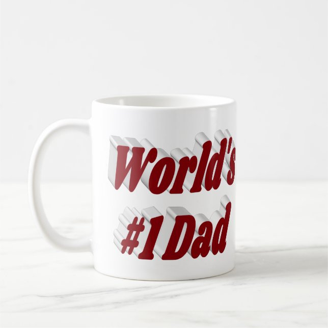 Dad burgundy half text  coffee mug (Left)