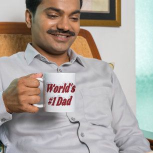 Dad burgundy half text large coffee mug
