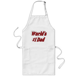 Dad burgundy text long apron