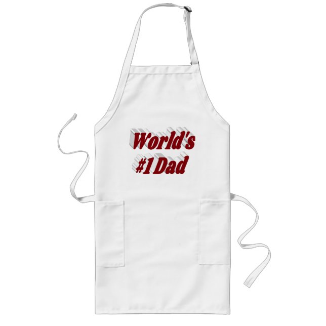 Dad burgundy text long apron (Front)