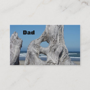 Dad Business Cards for Men Ocean Waves Driftwood