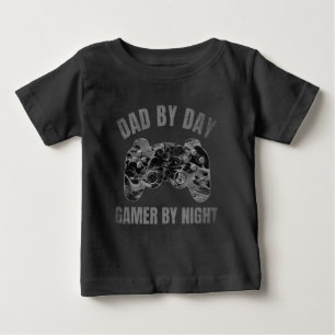 DAD BY DAY GAMER BY NIGHT BABY T-Shirt