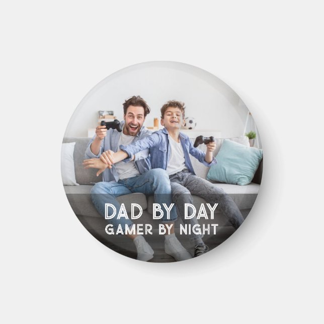 Dad By Day Gamer By Night Son And Dad Father's Day Magnet (Front)