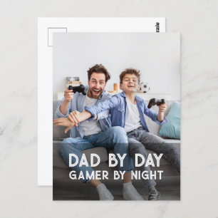 Dad By Day Gamer By Night Son And Dad Father's Day Postcard