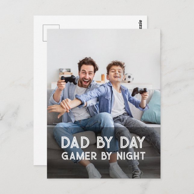 Dad By Day Gamer By Night Son And Dad Father's Day Postcard (Front/Back)