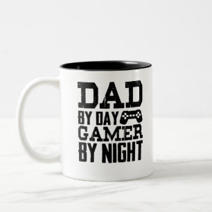 Dad By Day Gamer By Night Two-Tone Coffee Mug