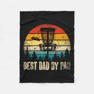 Dad By Par Vintage Disc Golf Funny Dad Fathers Day Fleece Blanket