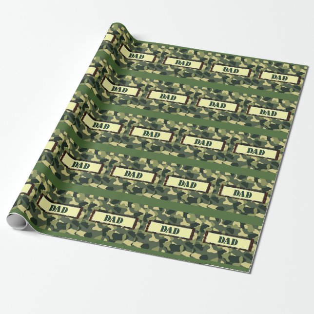 Dad - Camo Wrapping Paper (Unrolled)