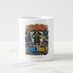 Dad Can Fix This Personalized Funny Dad T-Shirt, C Large Coffee Mug