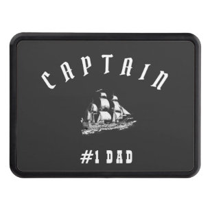 Dad Captain Modern Daddy Father Black Trailer Hitch Cover