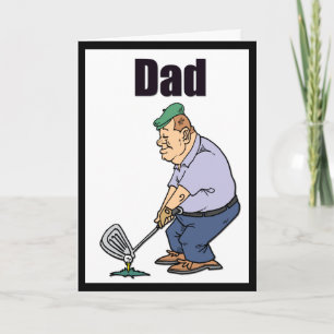 Dad Cartoon Golfer 2 Happy Father's Day Card