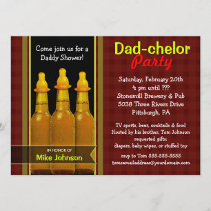 Dad-chelor Party - Daddy Baby Shower Invitations