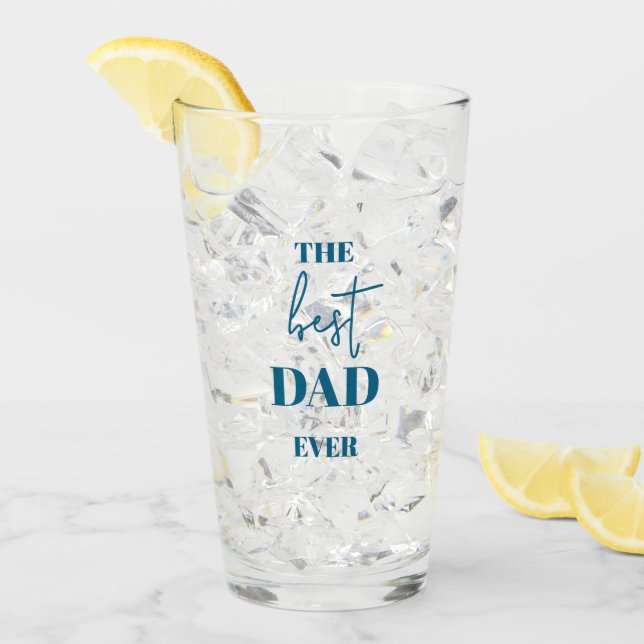 Dad & Child – Heart Frame Best Dad Ever Glass (Front Ice)